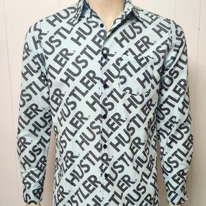 Hustler men's shirt S aqua black Reason